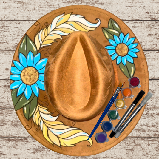 Paint your own hat Art Kit - Feathers & Sunflowers