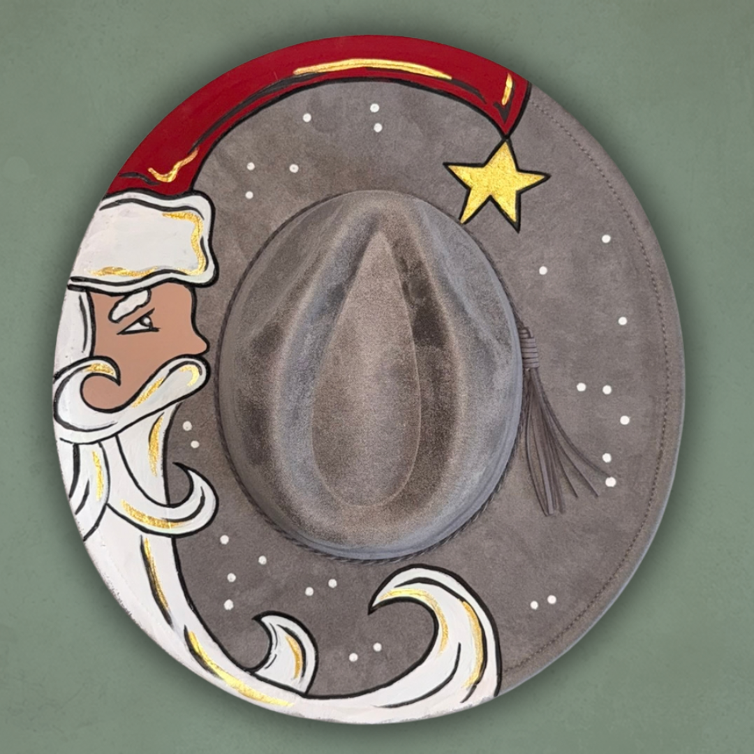 Vintage Santa Painted Hat