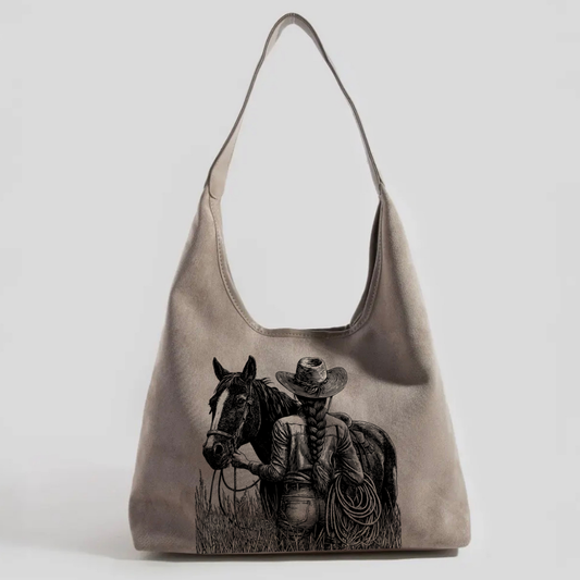 Laser Burned Shoulder Bag - Western Rider
