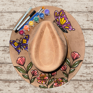 Paint your own hat Art Kit - Butterflies & Flowers