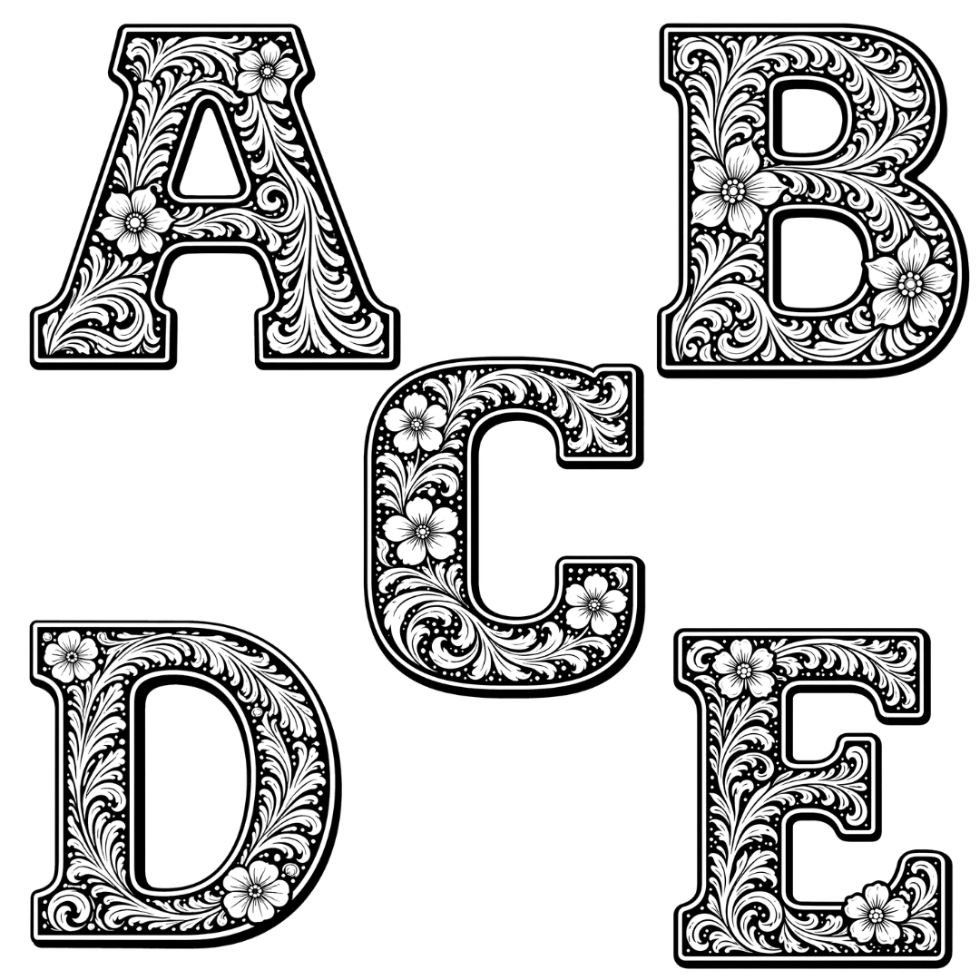 Laser Burned Shoulder Bag - Western Tooled Leather Letter