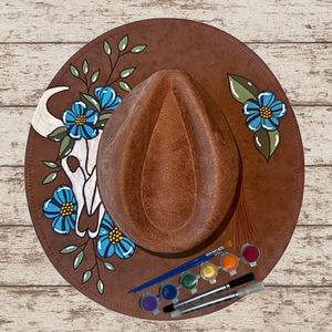 Paint your own hat Art Kit - Steer Skull