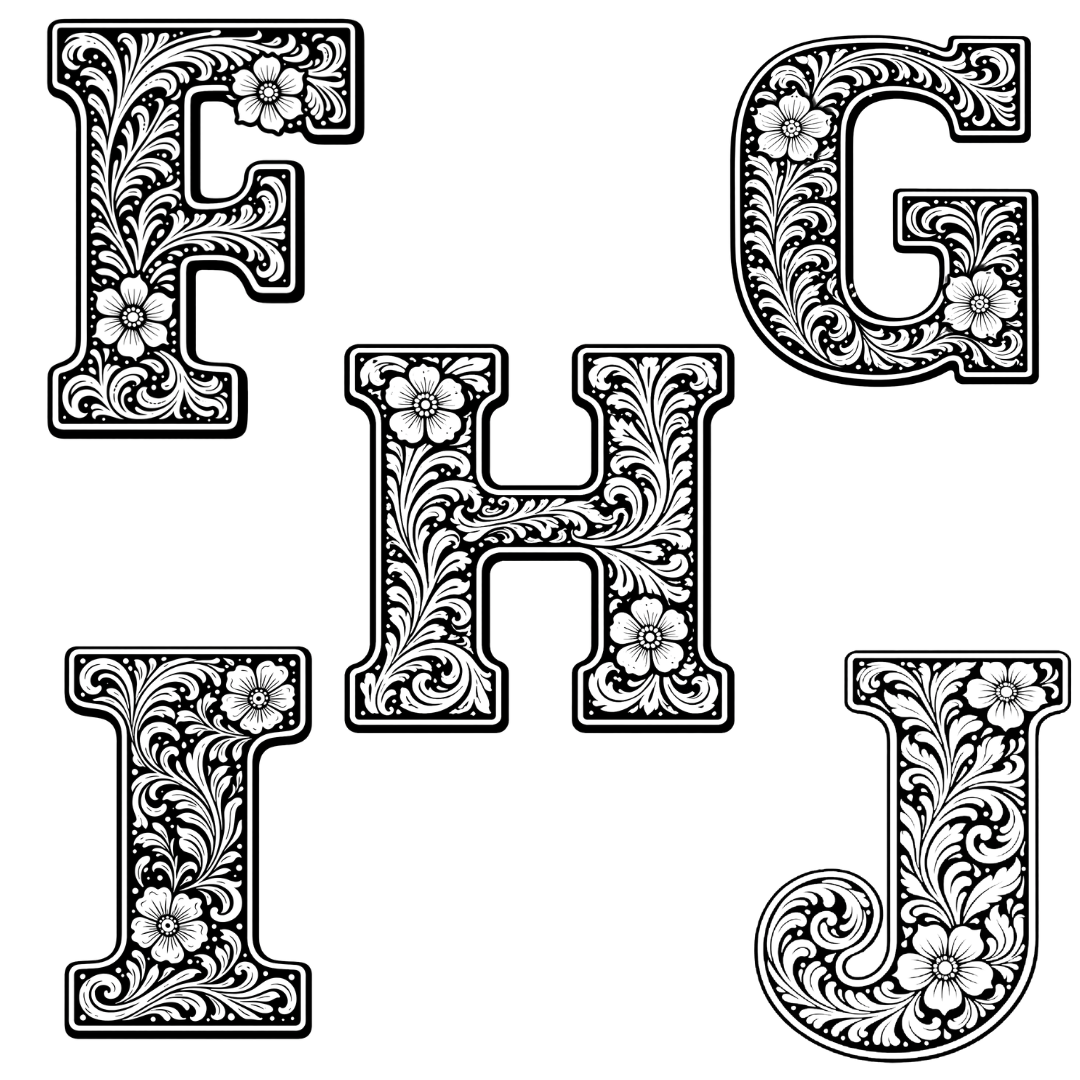 Laser Burned Shoulder Bag - Western Tooled Leather Letter