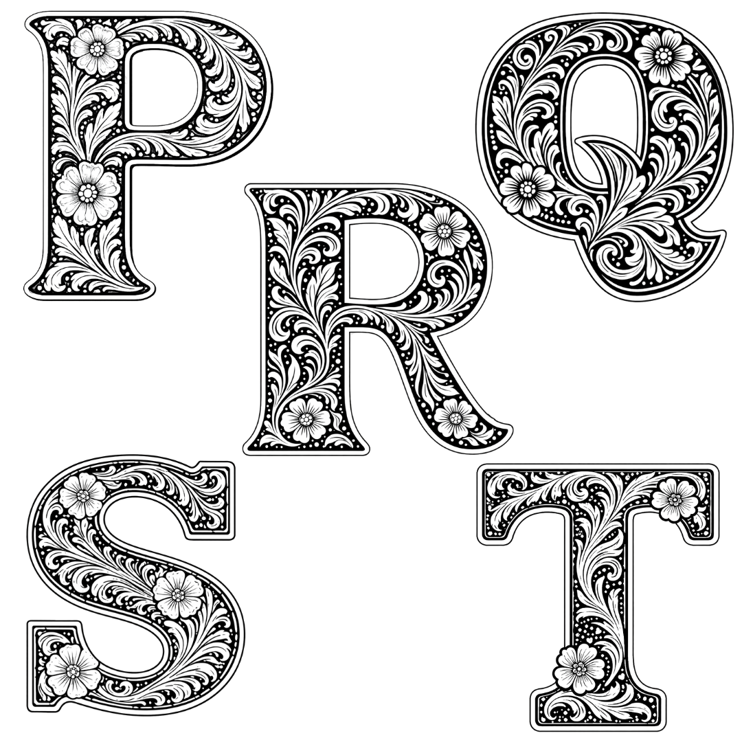 Laser Burned Shoulder Bag - Western Tooled Leather Letter