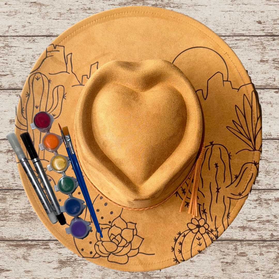Paint your own Heart Hat Art Kit - Cactus Sunset