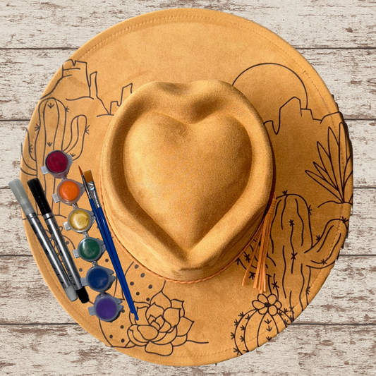 Paint your own Heart Hat Art Kit - Cactus Sunset