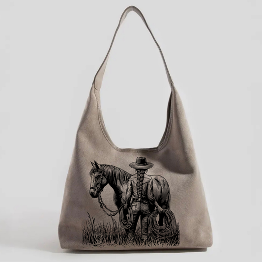 Laser Burned Shoulder Bag - Working Cowgirl