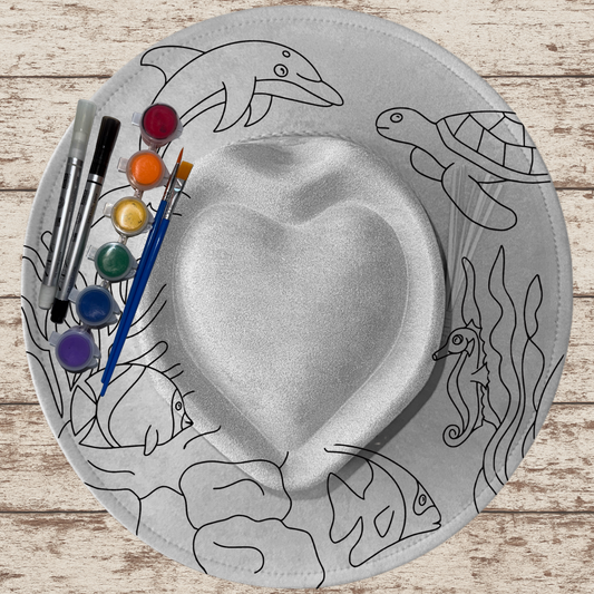 Paint your own Heart Hat Art Kit - Ocean Critters