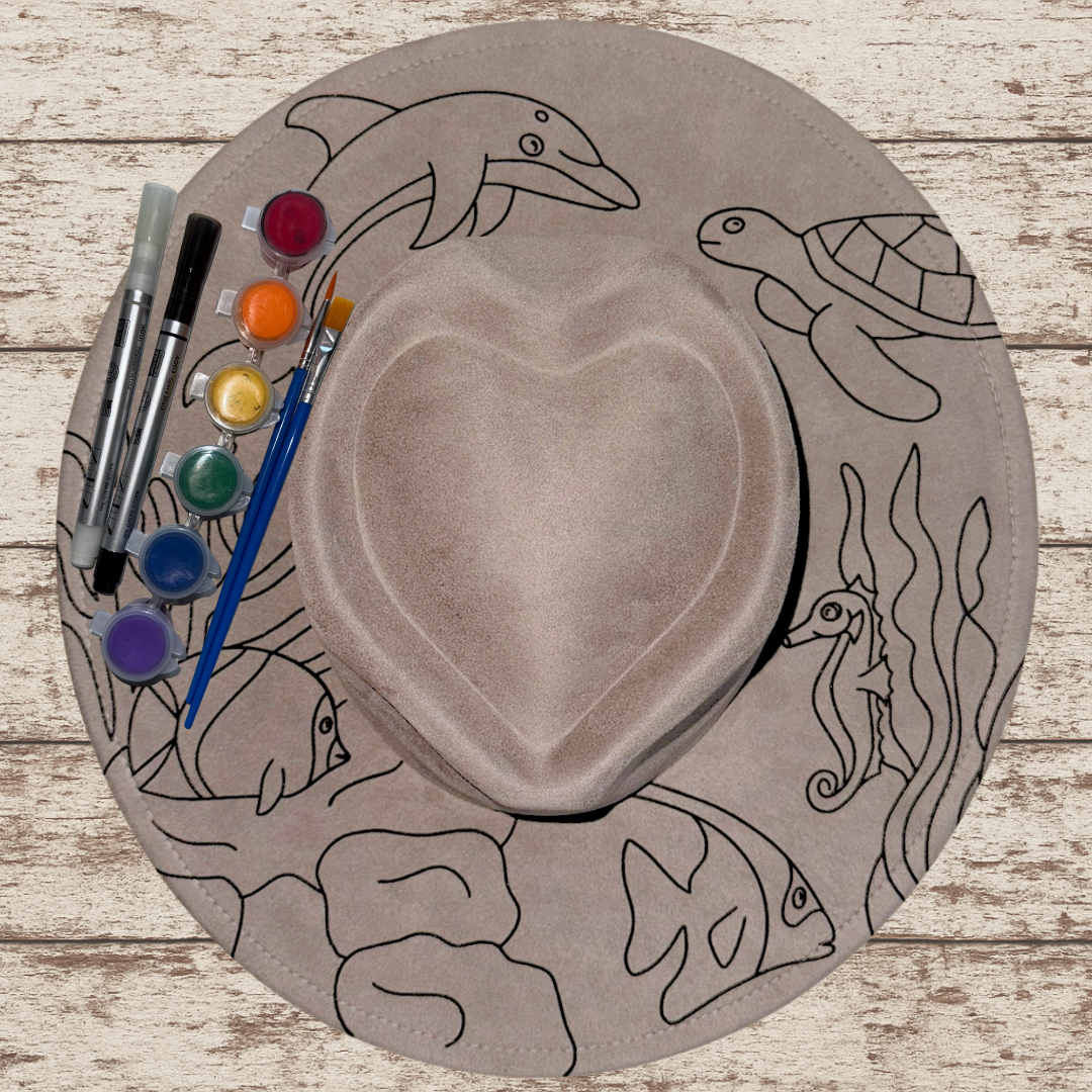 Paint your own Heart Hat Art Kit - Ocean Critters