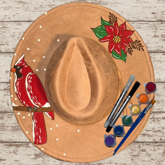 Paint your own hat Art Kit - Winter Cardinal