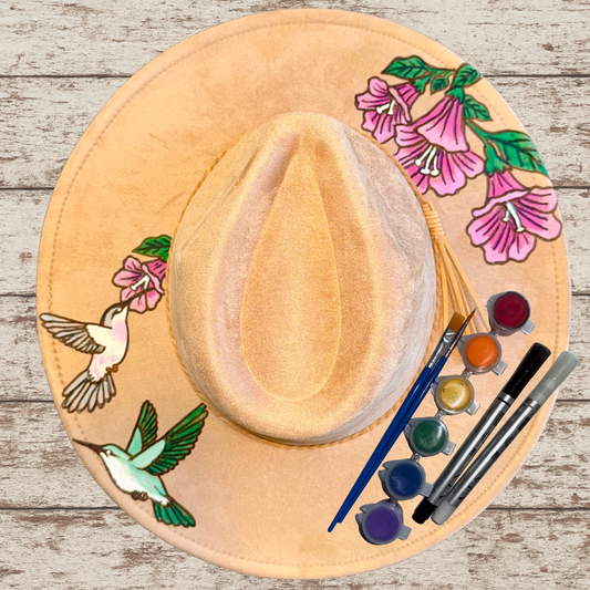 Paint your own hat Art Kit - Spring Hummingbird