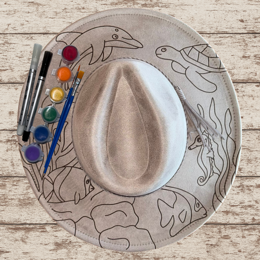 Paint your own hat Art Kit - Ocean Critters