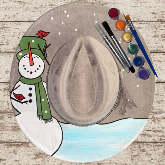 Paint your own hat Art Kit - Smiling Snowman