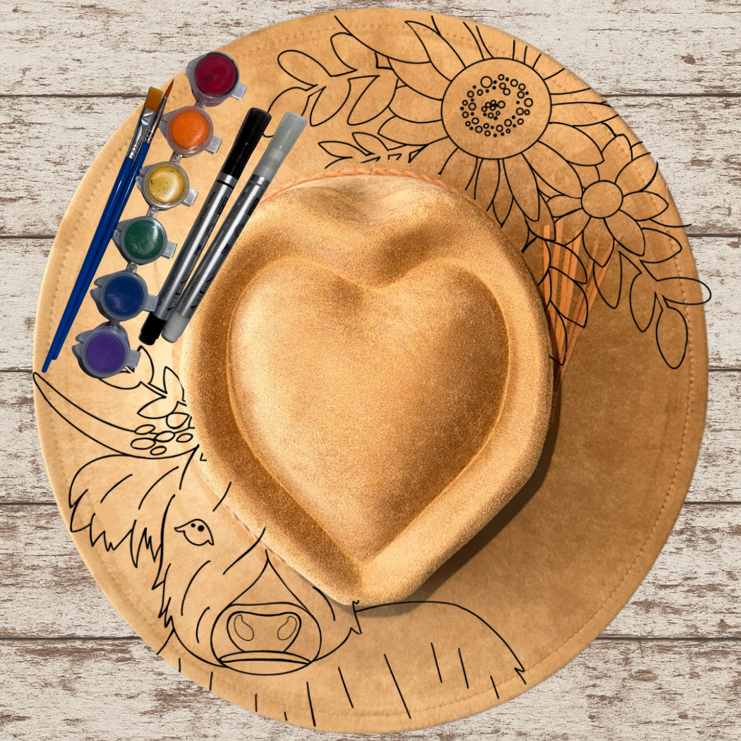 Paint your own Heart Hat Art Kit - Honey Highlander