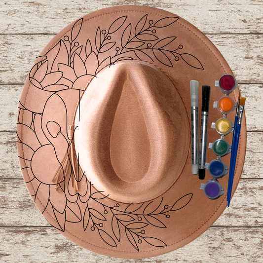 Paint your own hat Art Kit - Sunflower Steer Skull