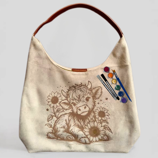 Paint Your Own Shoulder Bag Art Kit - Sunflower Highlander