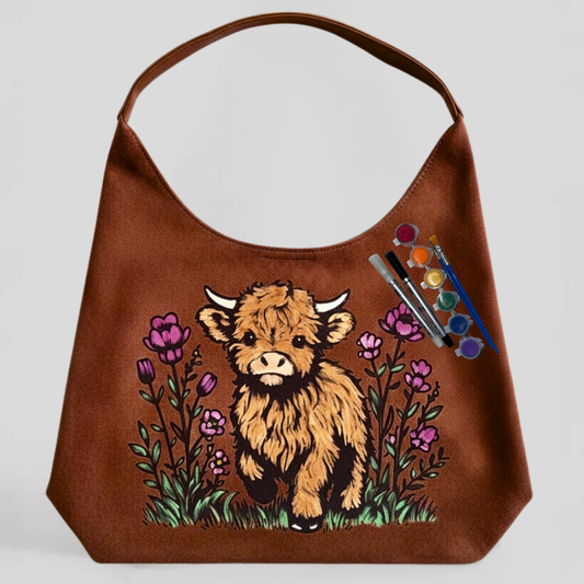 Paint Your Own Shoulder Bag Art Kit - Wildflower Highlander