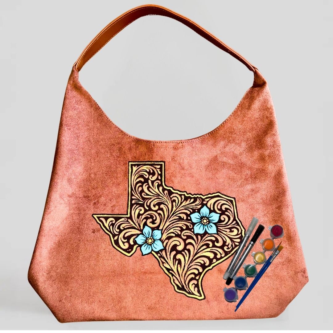 Paint Your Own Shoulder Bag Art Kit - Western Tooled Leather State
