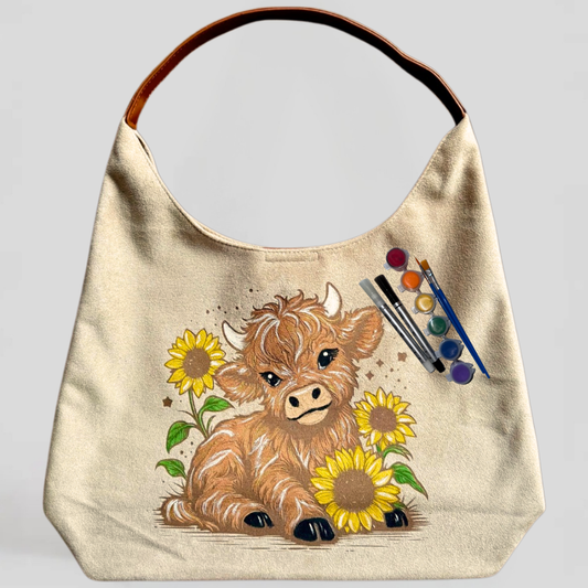 Paint Your Own Shoulder Bag Art Kit - Sunflower Highlander