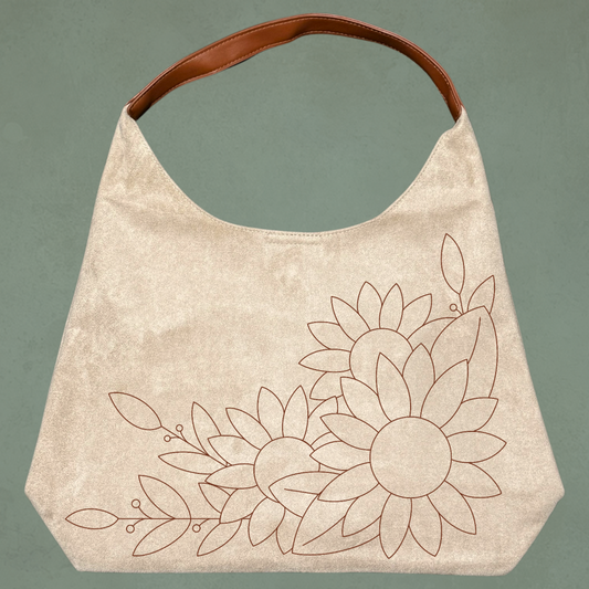 Laser Burned Shoulder Bag - Sunflowers