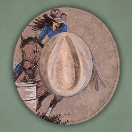 Barrel Racer Painted Hat