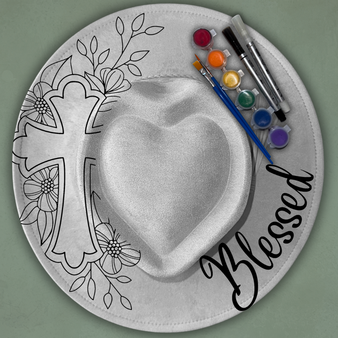 Paint your own Heart Hat Art Kit - Blessed