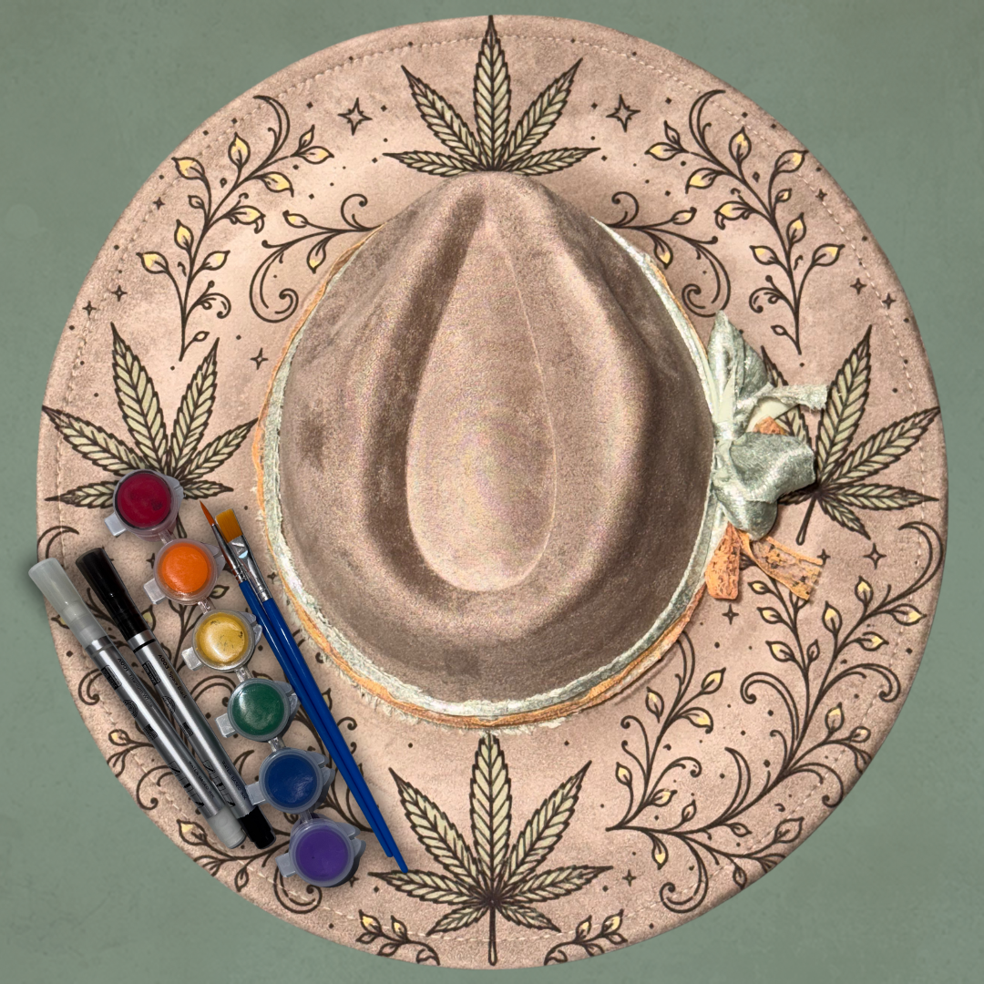 Paint your own hat Art Kit - Boho Cannabis