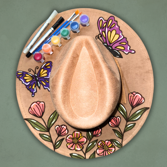 Paint your own hat Art Kit - Butterflies & Flowers