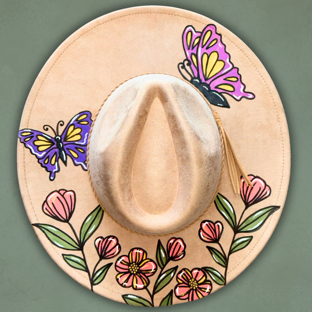 Paint your own hat Art Kit - Butterflies & Flowers