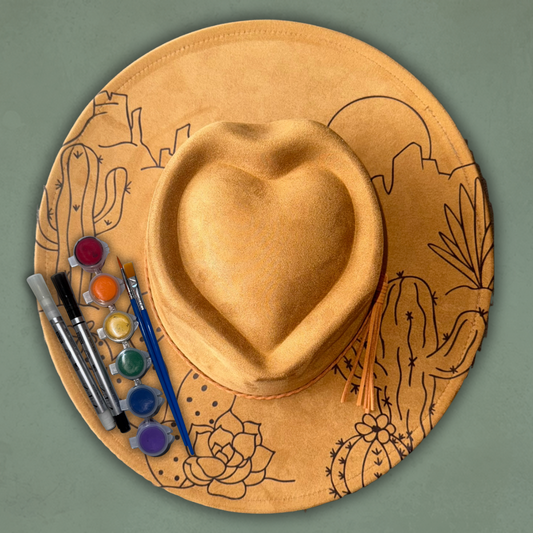 Paint your own Heart Hat Art Kit - Cactus Sunset