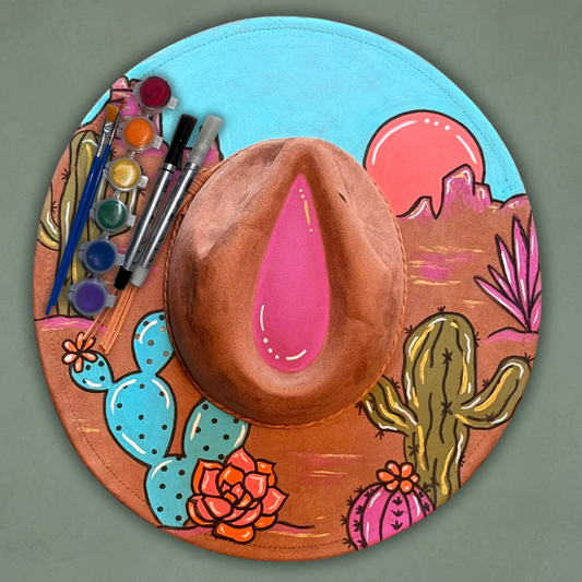 Paint your own hat Art Kit - Cactus Sunset