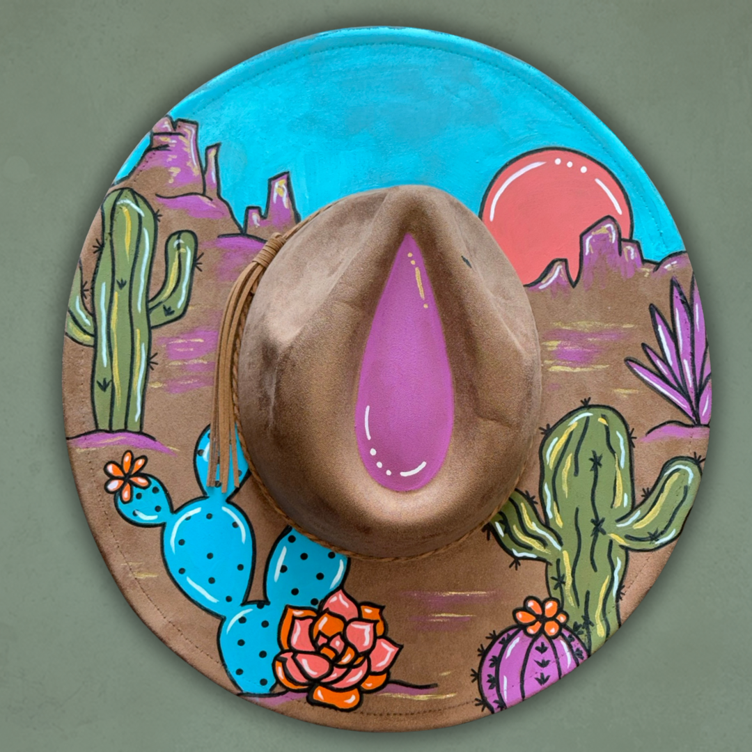 Paint your own hat Art Kit - Cactus Sunset