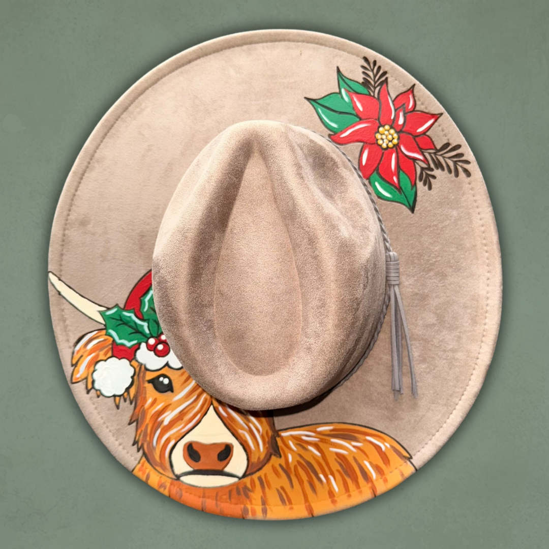 Laser Burned Wide Brim Hat - Christmas Highlander