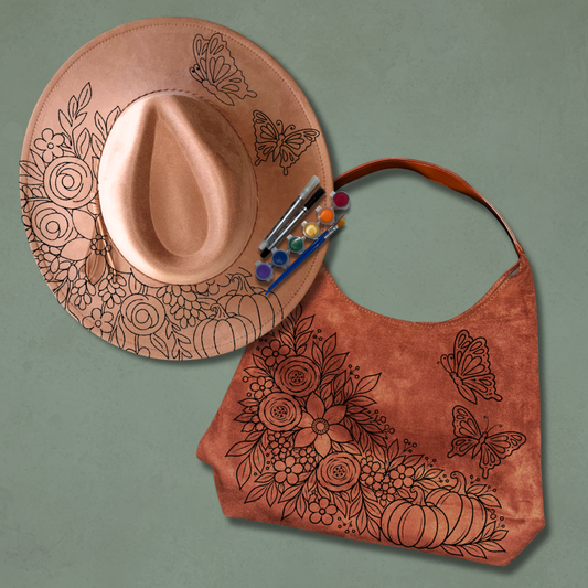 Paint Your Own Hat & Bag Bundle - Fall Butterflies