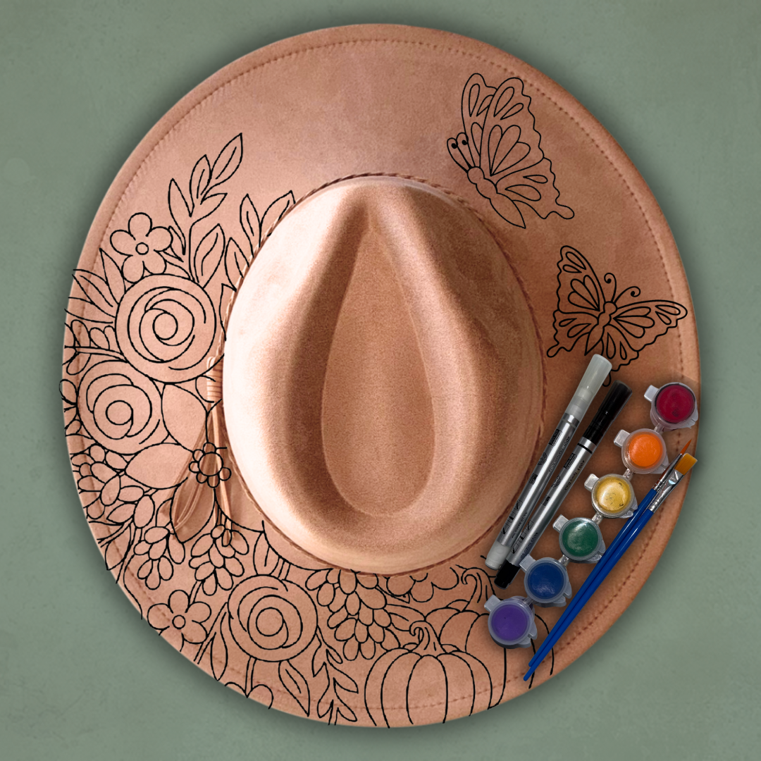 Paint your own hat Art Kit - Fall Butterflies