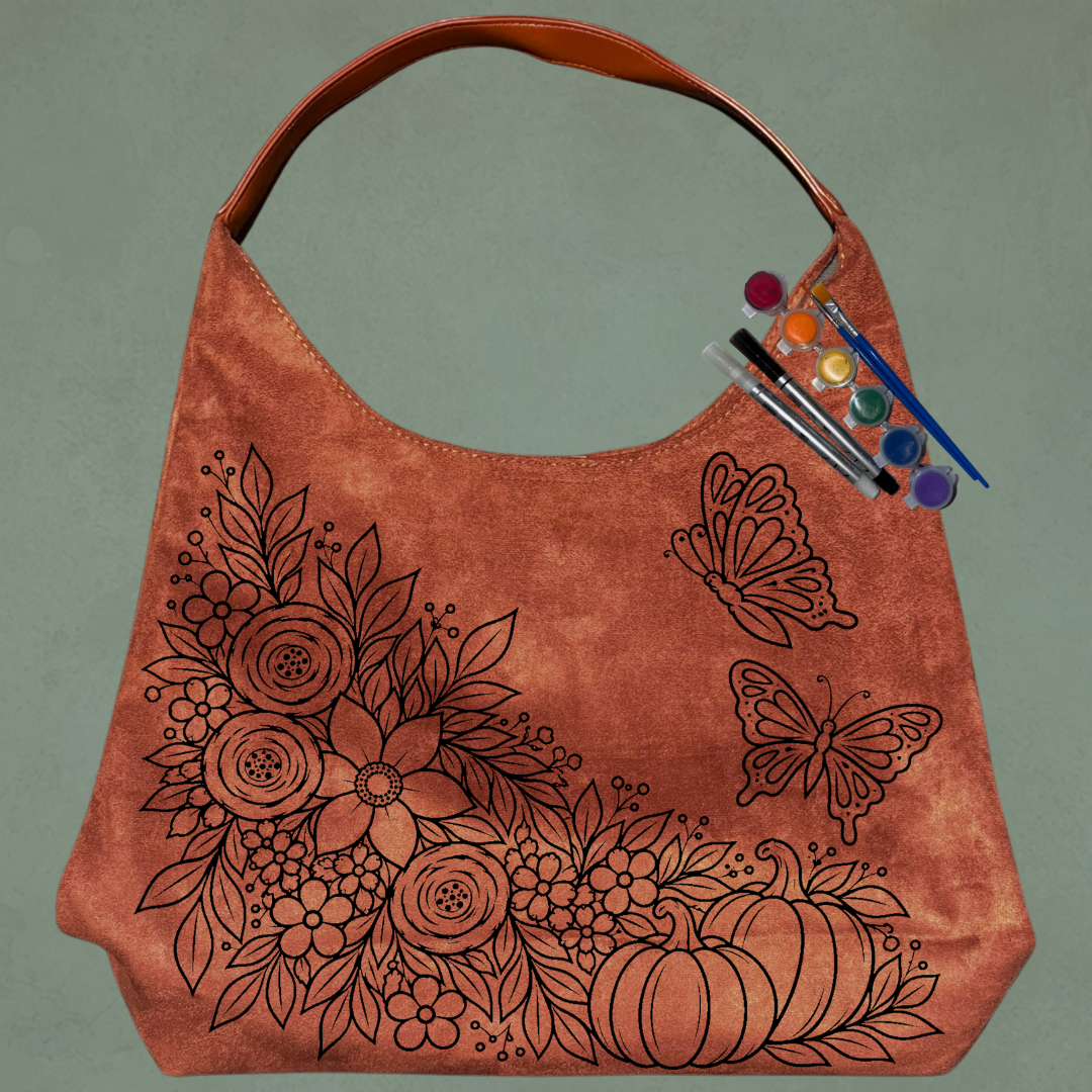 Paint Your Own Shoulder Bag Art Kit - Fall Butterflies