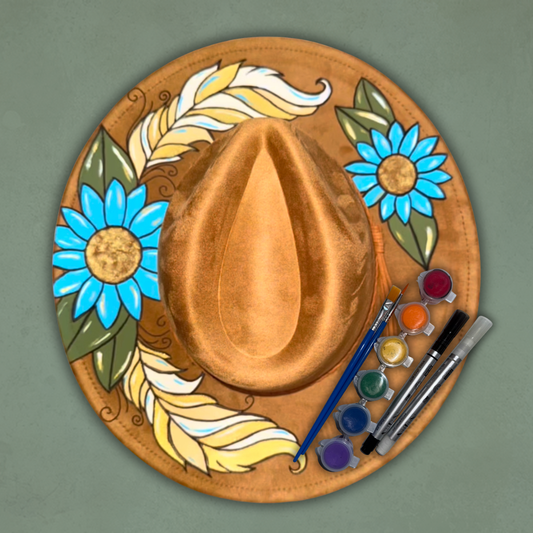 Paint your own hat Art Kit - Feathers & Sunflowers
