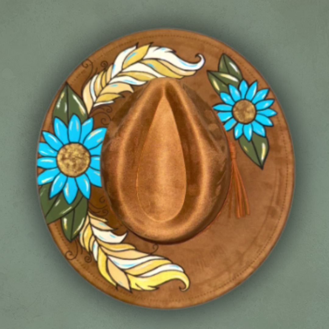 Paint your own hat Art Kit - Feathers & Sunflowers