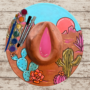 Paint your own hat Art Kit - Cactus Sunset
