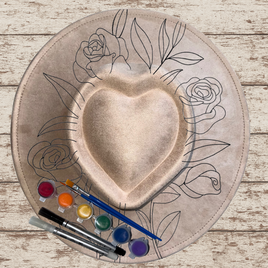 Paint your own Heart Hat Art Kit - Roses