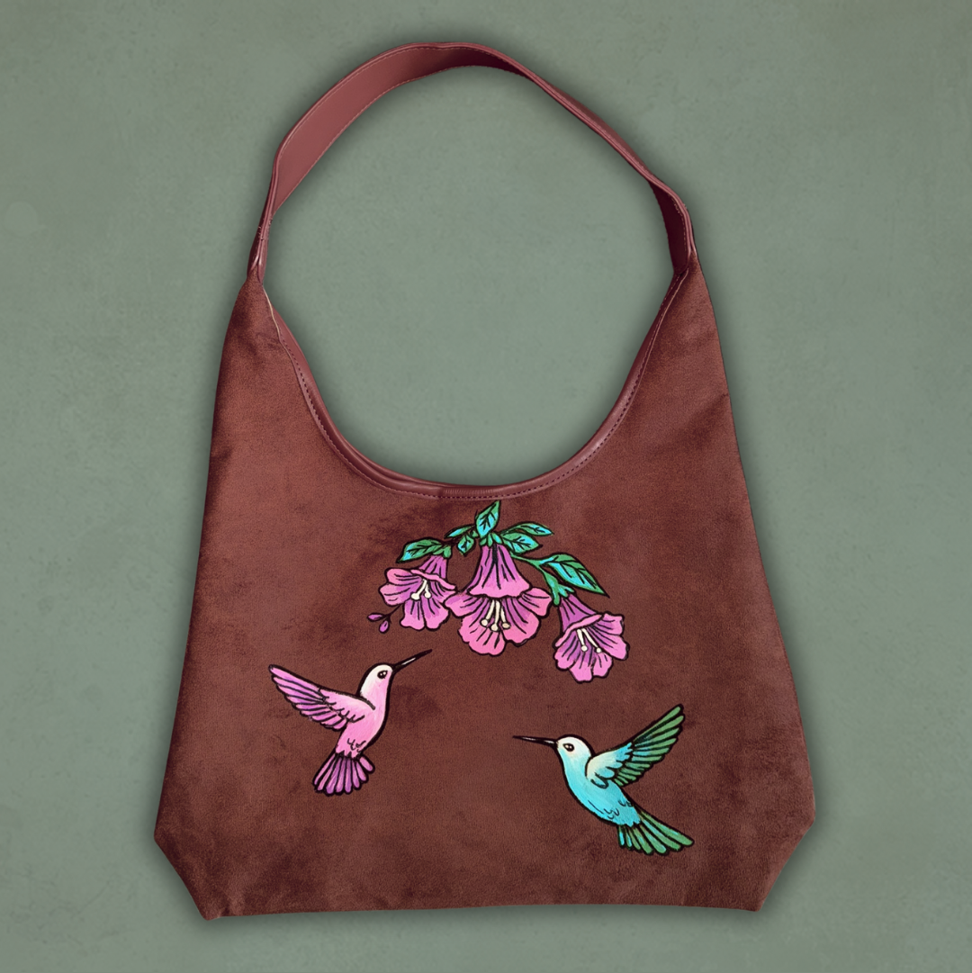 Paint Your Own Shoulder Bag Art Kit - Spring Hummingbird
