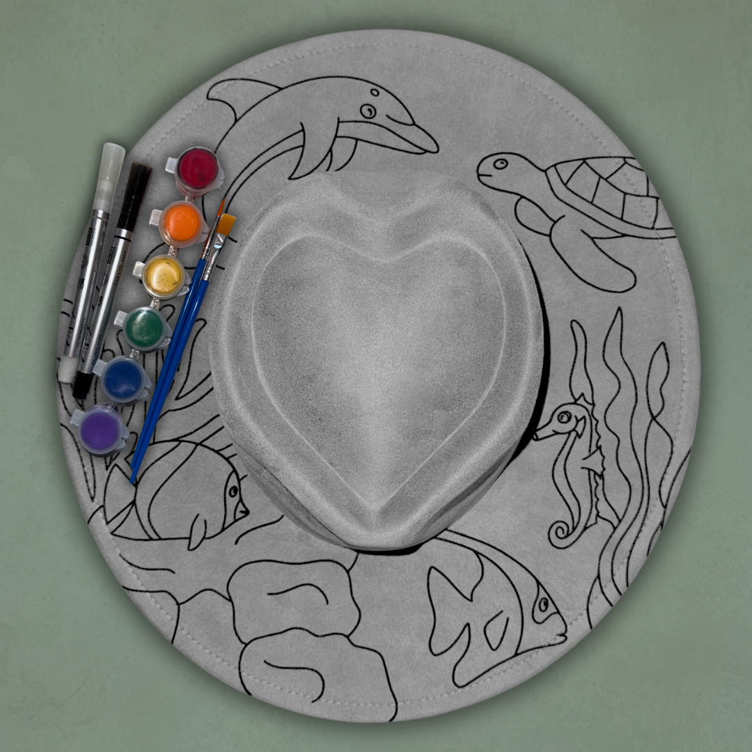 Paint your own Heart Hat Art Kit - Ocean Critters