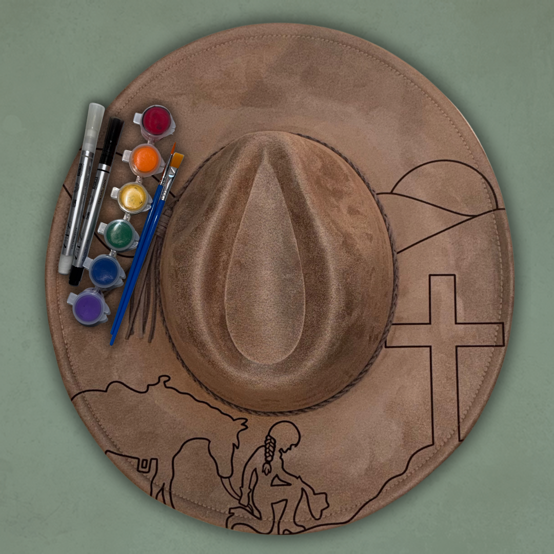 Paint your own hat Art Kit - Praying Cowgirl