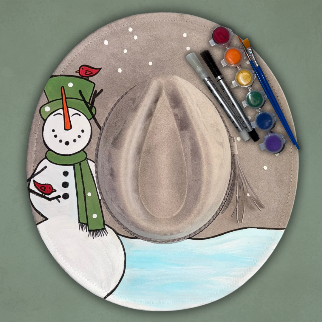 Paint your own hat Art Kit - Smiling Snowman