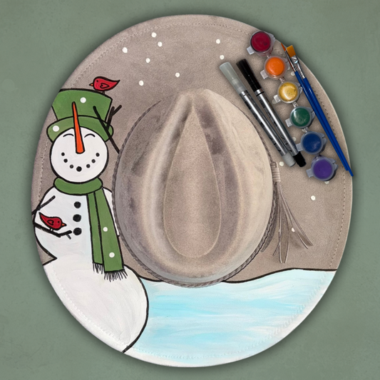 Paint your own hat Art Kit - Smiling Snowman