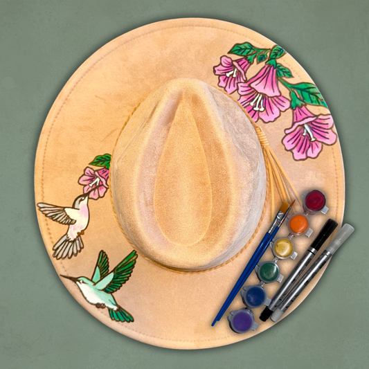 Paint your own hat Art Kit - Spring Hummingbird