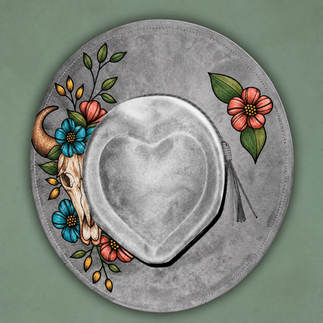 Paint your own Heart Hat Art Kit - Steer Skull