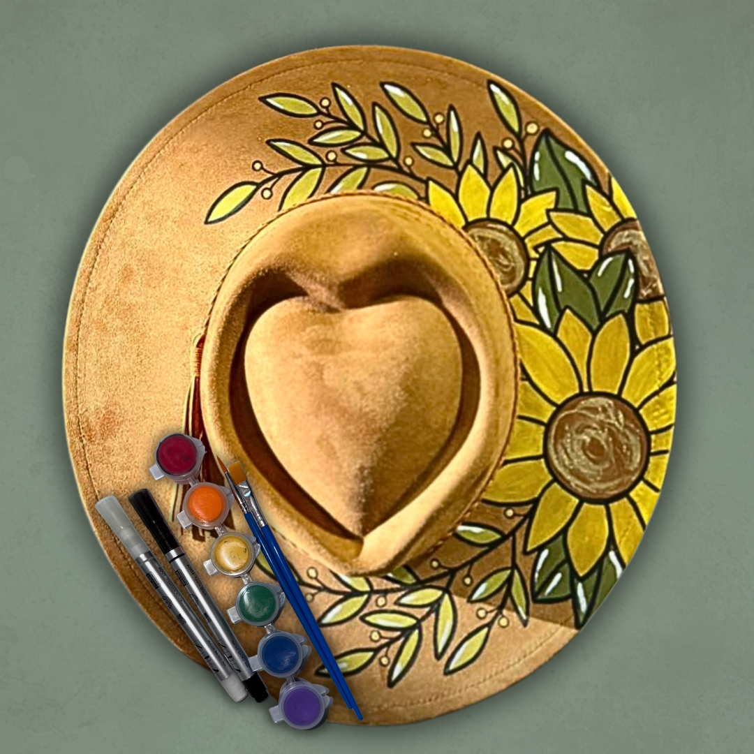 Paint your own Heart Hat Art Kit - Sunflowers