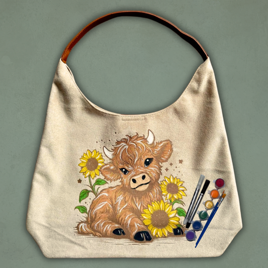 Paint Your Own Shoulder Bag Art Kit - Sunflower Highlander