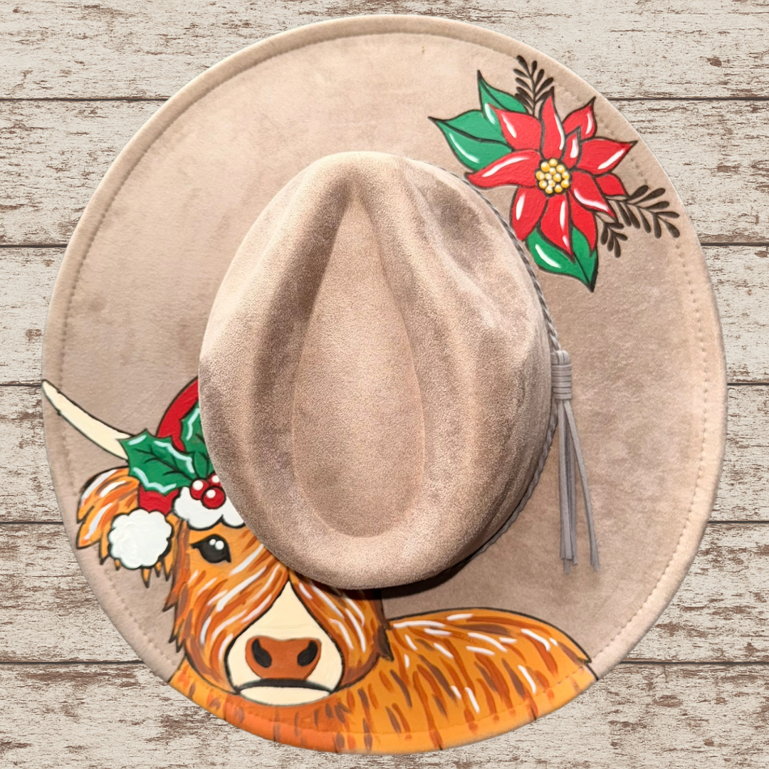 Laser Burned Wide Brim Hat - Christmas Highlander